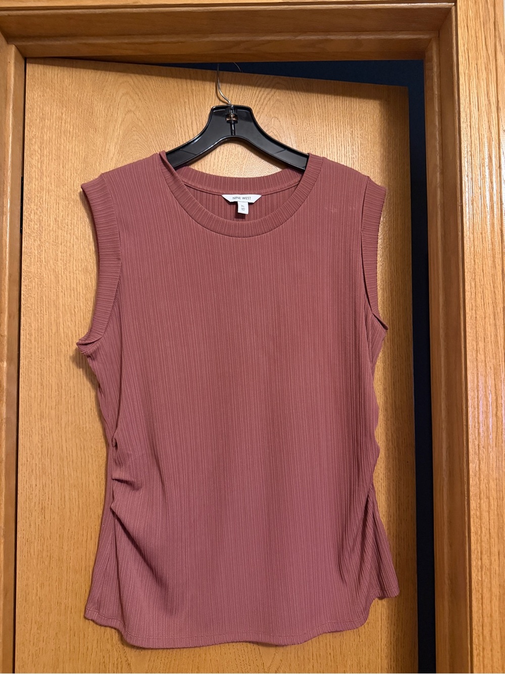 Nine West Sleeveless Ribbed Tank in Dusty Rose